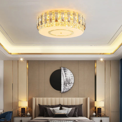 plafonnier led en verre cristal intensité réglable décoration moderne - vue 5 sur 11