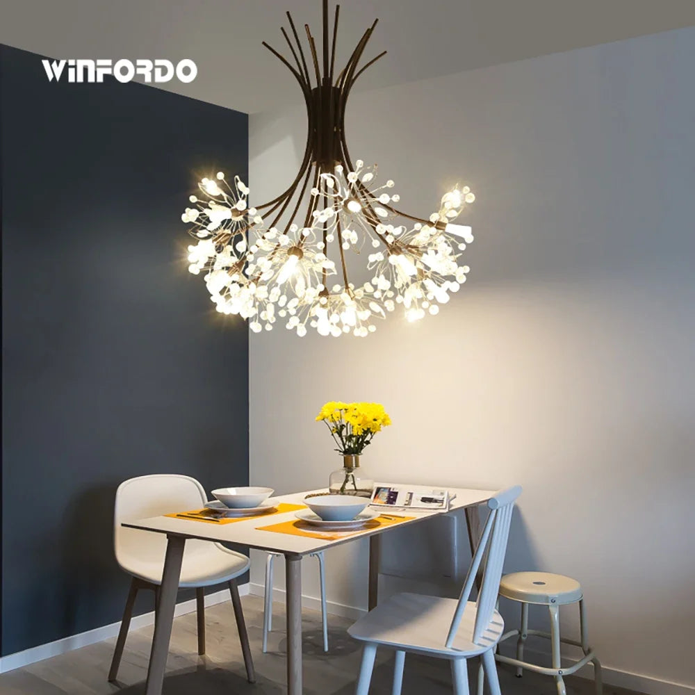 lustre moderne en cristal avec 	 led luminaria lampadario - vue 2 sur 10