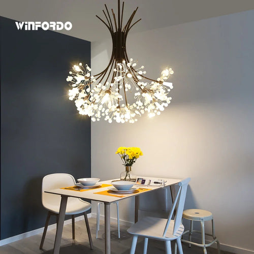 lustre moderne en cristal avec 	 led luminaria lampadario - vue 2 sur 10