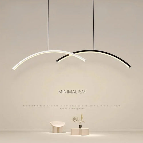lustre moderne à leds avec télécommande et ligne simple - vue 4 sur 8