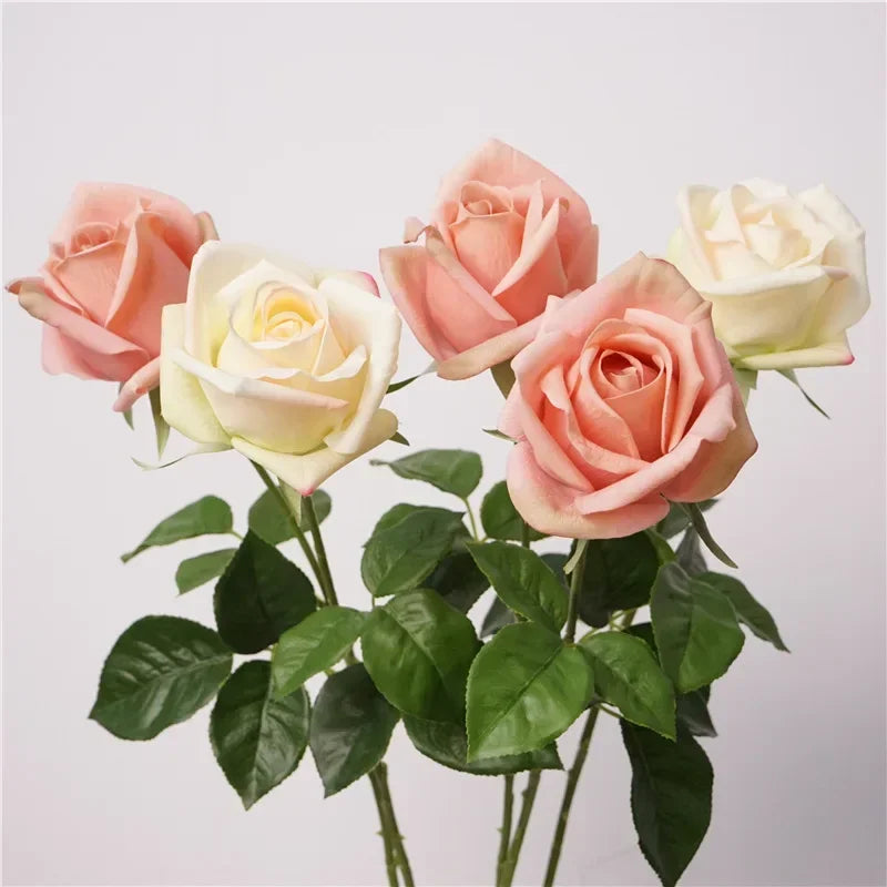 décoration de balcon fleurs artificielles roses touché réel décoratif - vue 4 sur 11
