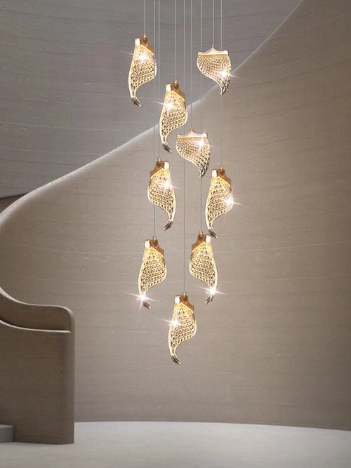 lustre moderne à led éclairage suspendu design pour espace contemporain - vue 2 sur 15