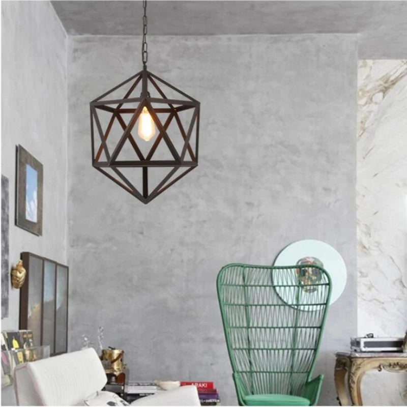 gzmj hexahedron droplight suspension en fer - vue 7 sur 7