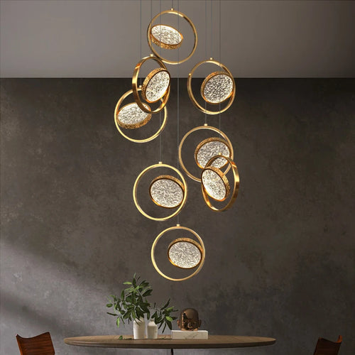 lustre minimaliste deluxe en anneau led pour villa - vue 4 sur 14