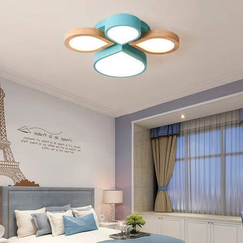 lustre nordique romantique en bois art créatif led moderne - vue 4 sur 8