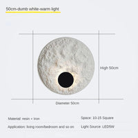 applique murale lune moderne en résine décorative à led