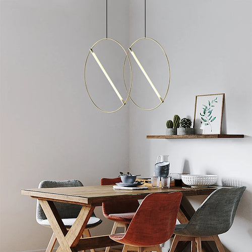 suspension LED design moderne simple luminaire décoratif rond - vue 4 sur 8