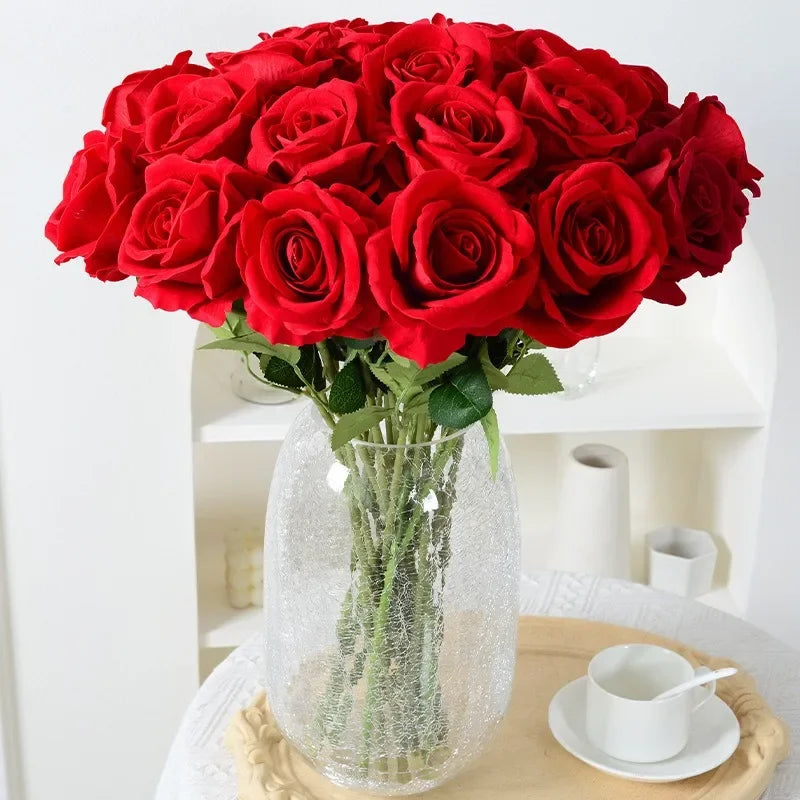 lot de 100 roses artificielles pour décoration mariage fête - vue 4 sur 18