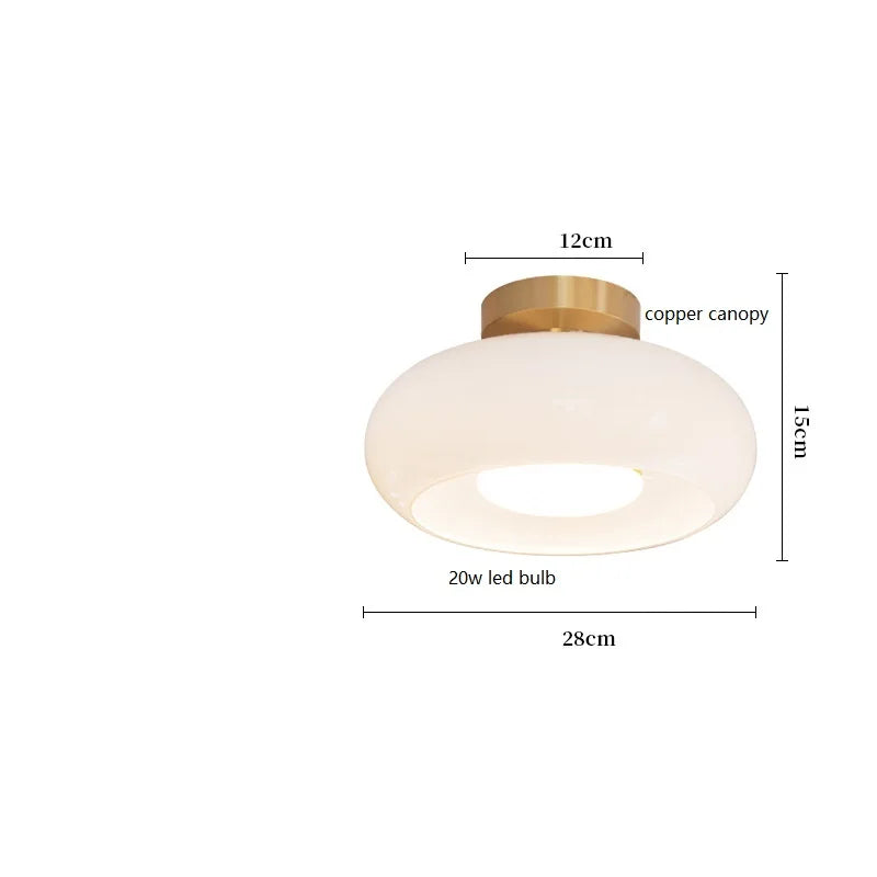 plafonnier moderne nordique en verre led iwhd - vue 20 sur 20