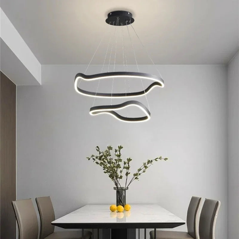 lustre suspension led pour éclairage intérieur moderne - vue 3 sur 12