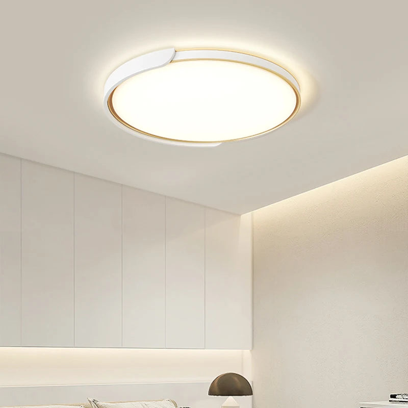 plafonnier led moderne avec télécommande design circulaire polyvalent - vue 6 sur 9