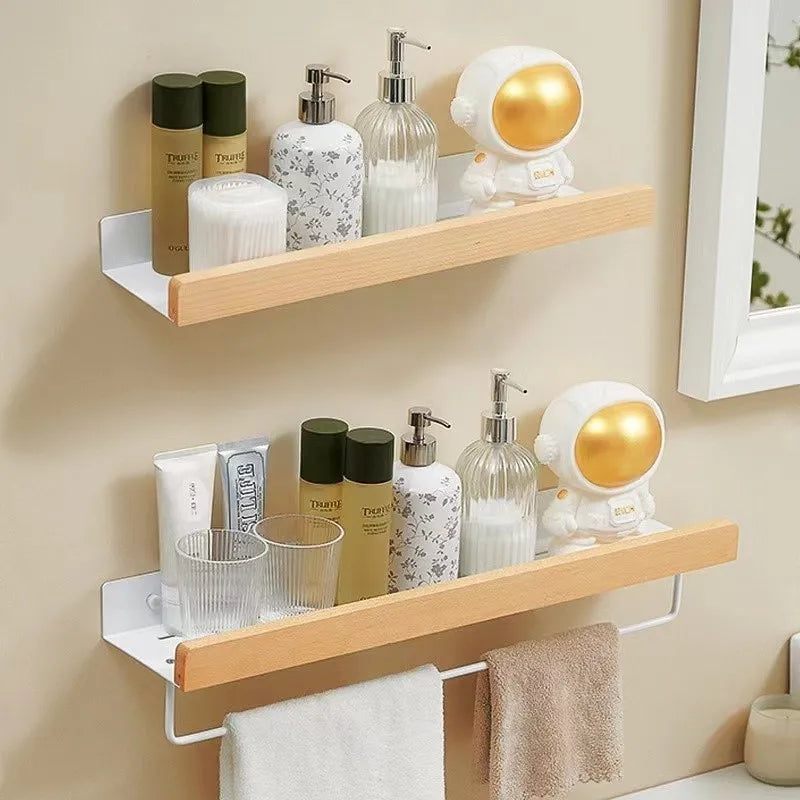 étagère en hêtre étanche pour rangement cuisine et salle de bain - vue 2 sur 20