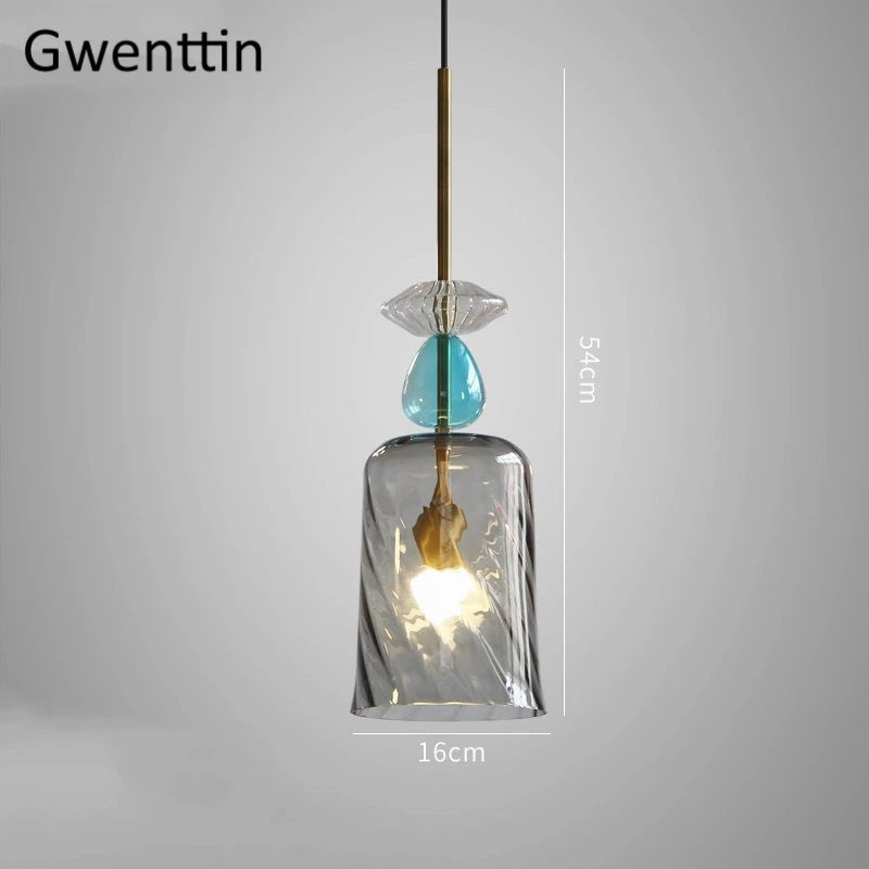 suspension en verre moderne pour décoration intérieure et luminaires - vue 10 sur 11