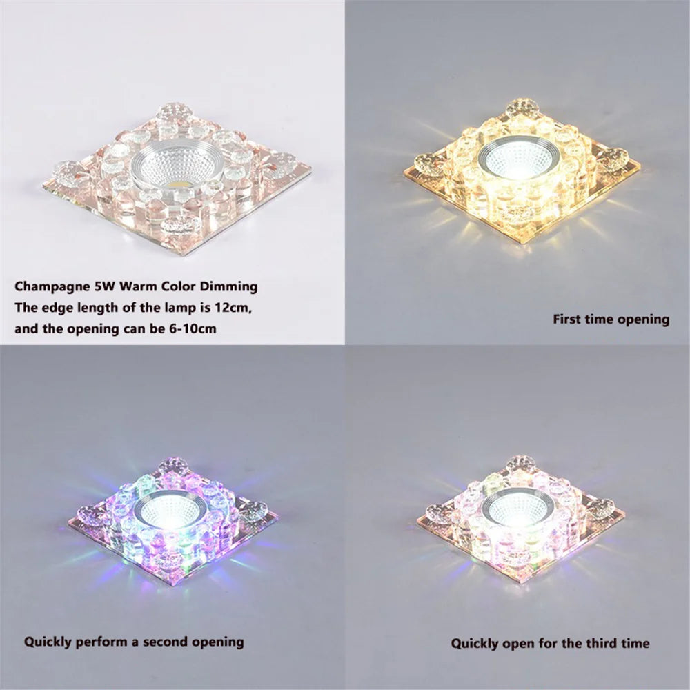 plafonnier led rgb carré en cristal pour décoration intérieure variée - vue 11 sur 24