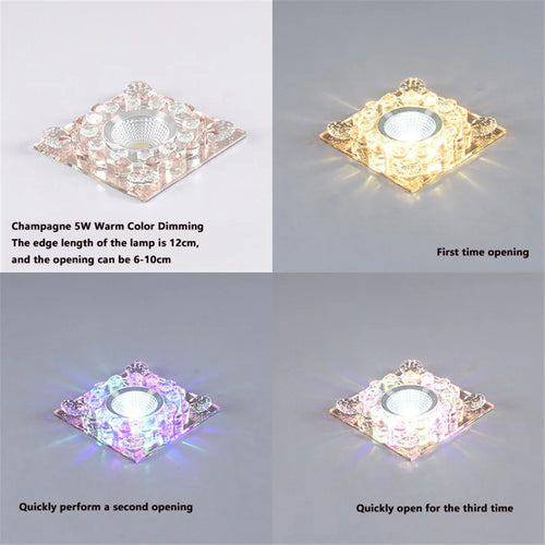 plafonnier led rgb carré en cristal pour décoration intérieure variée - vue 12 sur 24