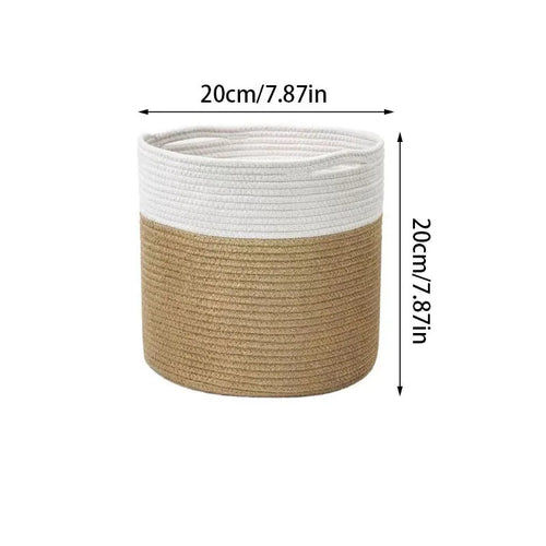 paniers tissés en coton pour rangement et décoration maison - vue 11 sur 12