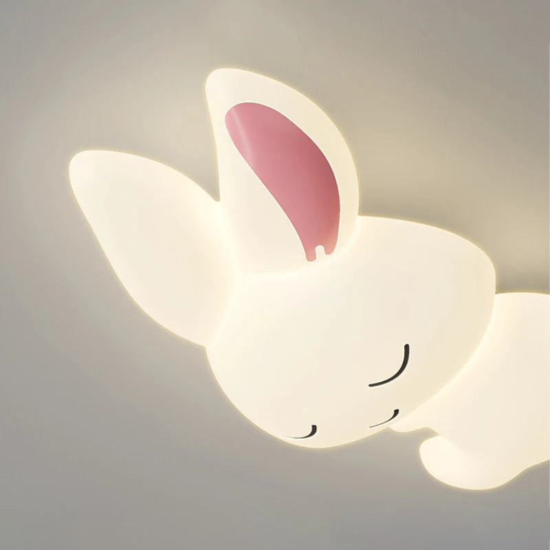 Mignon enfants chambre plafonniers LED blanc lapin lumière Simple dessin animé princesse chambre petite fille chambre décor plafonniers - vue 6 sur 10