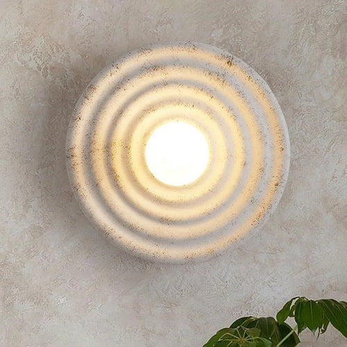 applique murale led wabi-sabi ronde décoration style japonais rétro - vue 3 sur 8