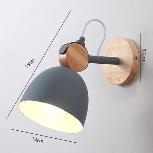Lampe de chevet nordique applique murale en bois moderne E27 tête de direction applique murale pour chambre salon maison éclairage intérieur LED - vue 17 sur 18
