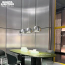 suspension moderne en demi-cercle design métal rayé pour intérieur élégant