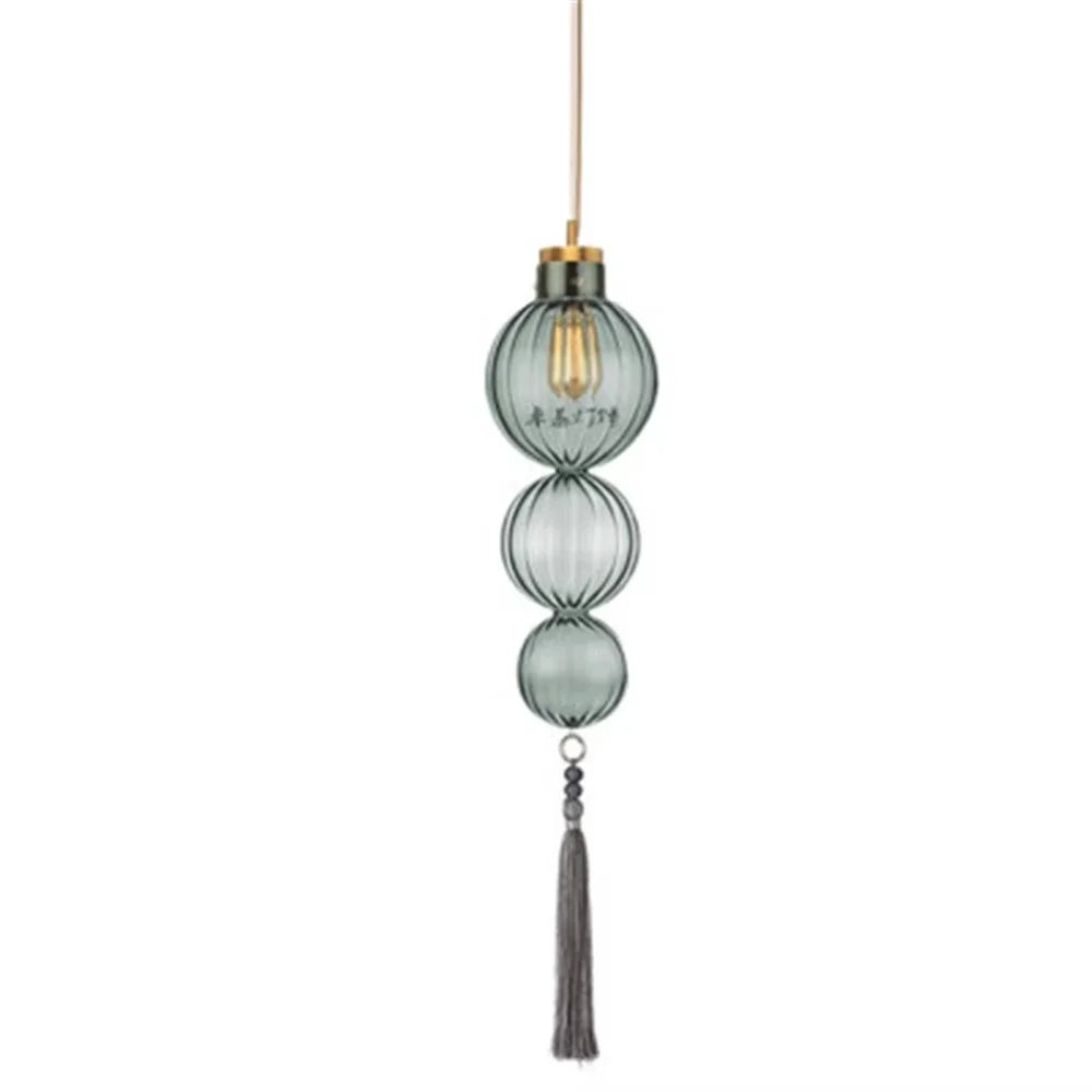 suspension en verre teinté style chinois pour décoration intérieure - vue 11 sur 15