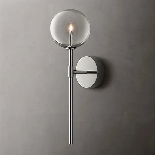 applique murale nordique rétro en boule de verre transparent pour décoration - vue 5 sur 9