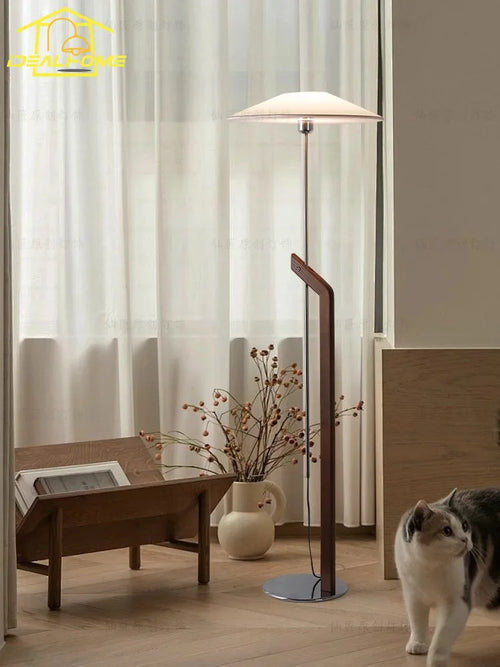 lampadaire en bois massif japonais wabi-sabi design bauhaus décoratif - vue 4 sur 7