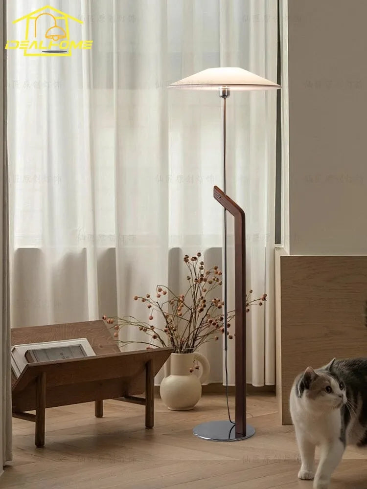 lampadaire en bois massif japonais wabi-sabi design bauhaus décoratif - vue 3 sur 7