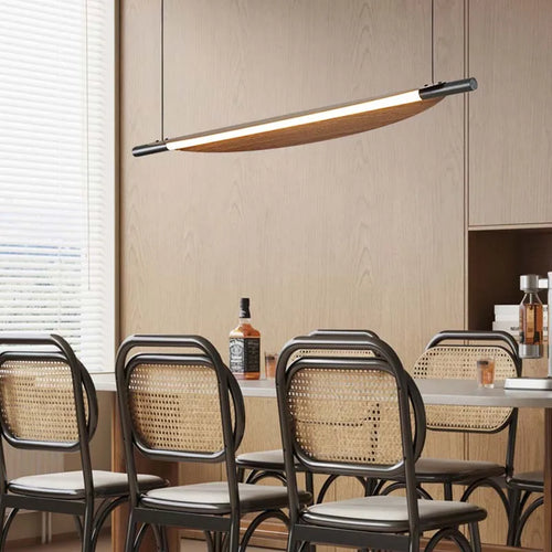 lustre japonais en bois de noyer style rétro pour décoration intérieure - vue 2 sur 10