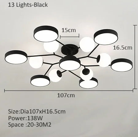 lustre led créatif pour éclairage intérieur moderne - vue 16 sur 18