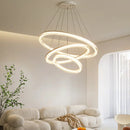 Modern Nordic LED Chandeliers For Living Rooms, Bedrooms, Restaurants, Kitchens, Chandeliers, White Circular 3-ring Design