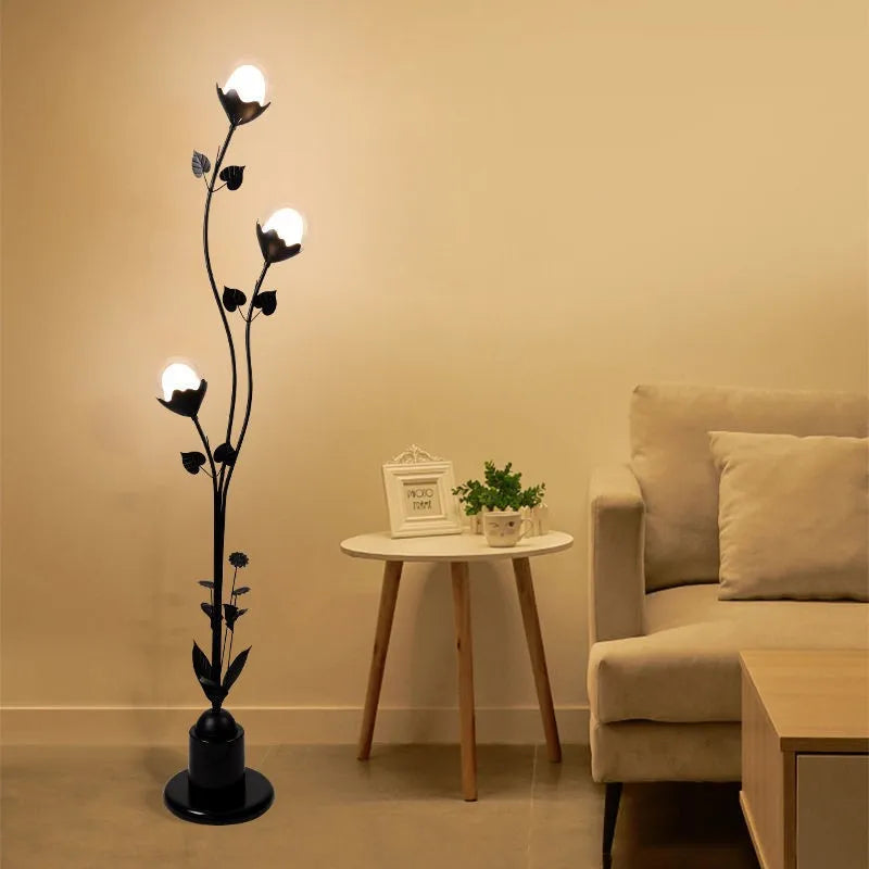 lampe sur pied boule en verre pour décoration intérieure - vue 2 sur 8