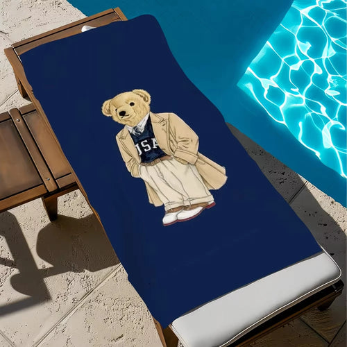 Serviette de plage séchage rapide motif oursons anime