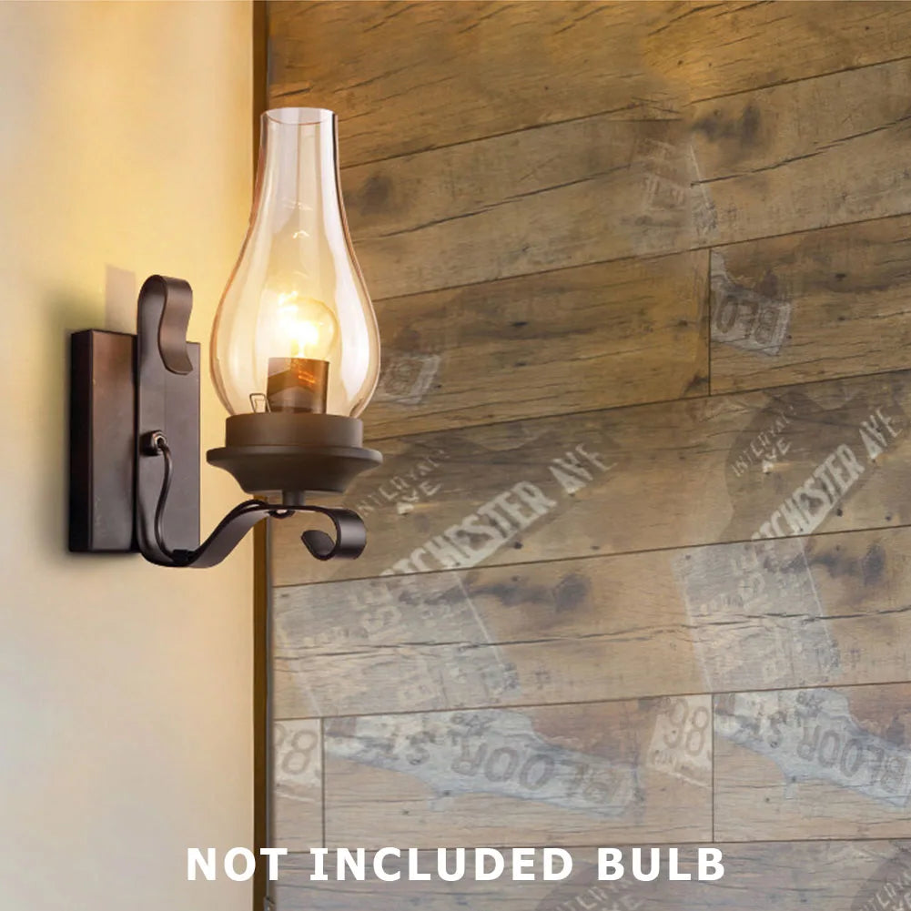 Applique murale fer rétro industriel Led loft nuit - vue 4 sur 6