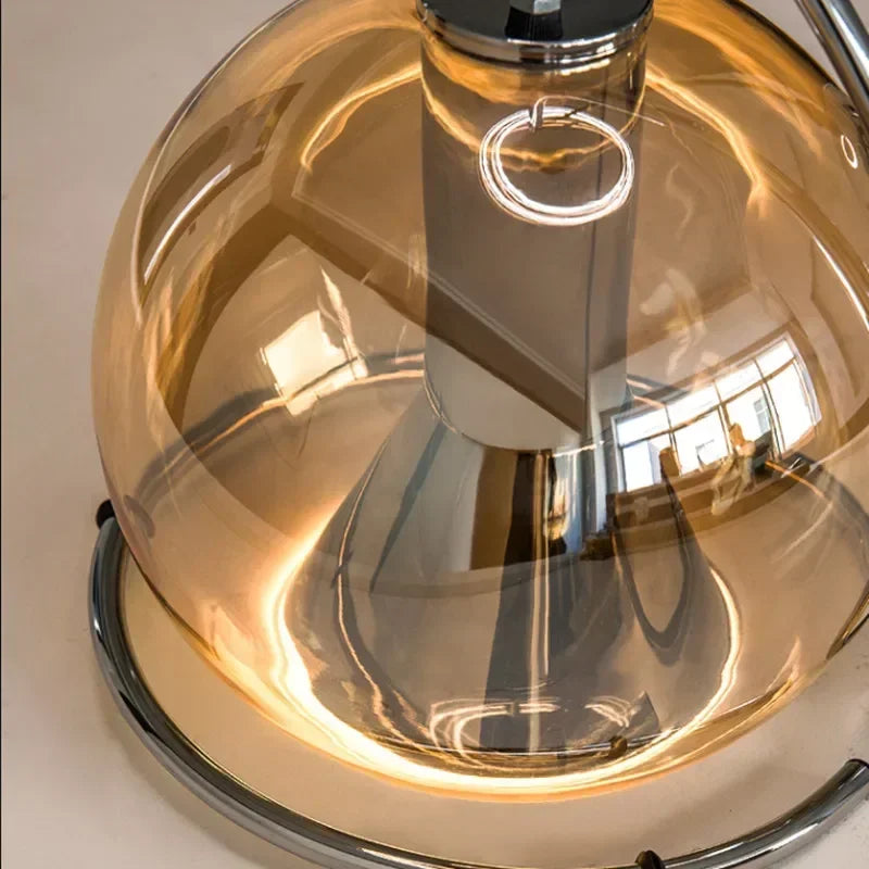suspension en verre ambré style nordique moderne luminaire décoratif - vue 5 sur 7