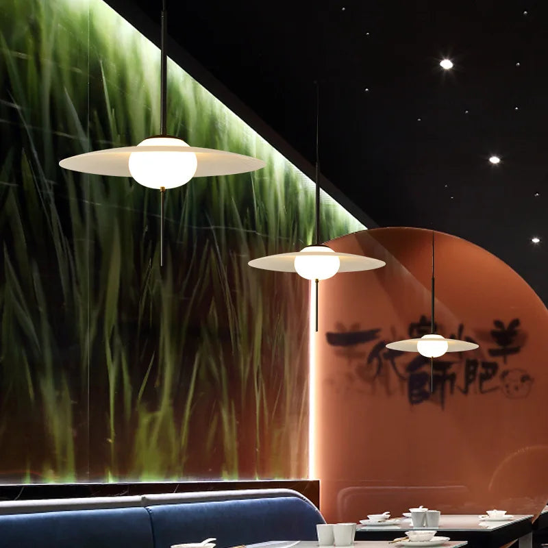 suspension soucoupe volante design nordique luminaires modernes pour café et bar - vue 5 sur 8