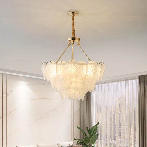lustre en cristal doré pour décoration intérieure moderne - vue 3 sur 9