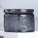 pot à bougie en relief en verre avec couvercle pour aromathérapie