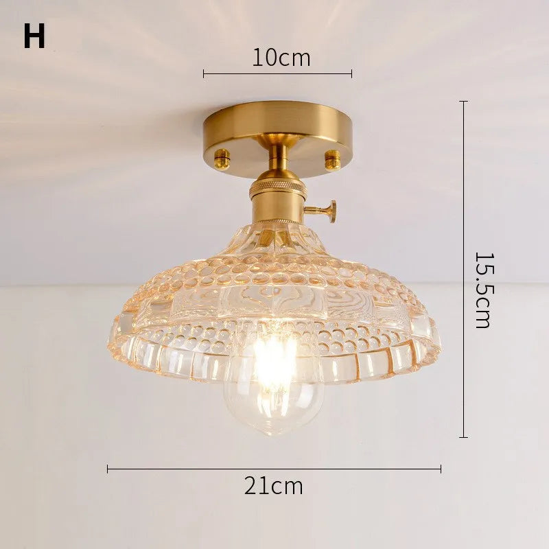 lustre vintage japonais en verre pour balcon et entrée - vue 14 sur 29