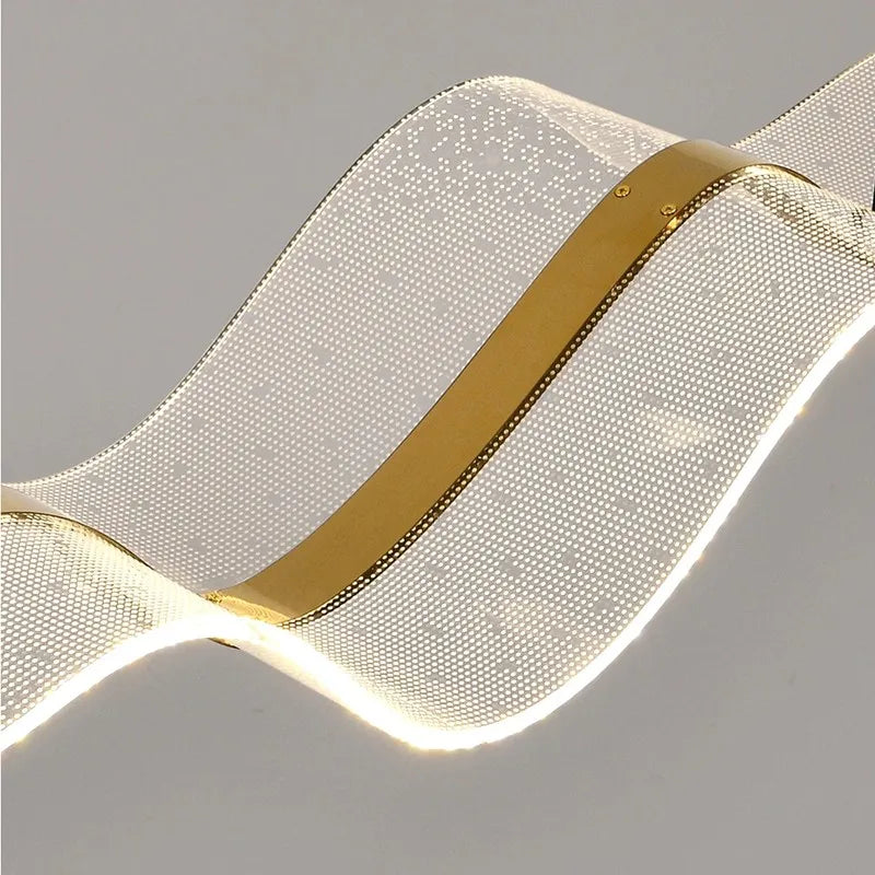 lustre led design vague suspension luminaire intensité variable - vue 5 sur 9