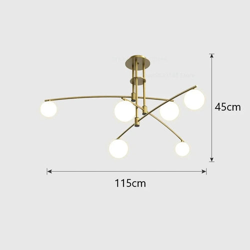 lustre led moderne youlaike en verre pour salon cuisine - vue 9 sur 12