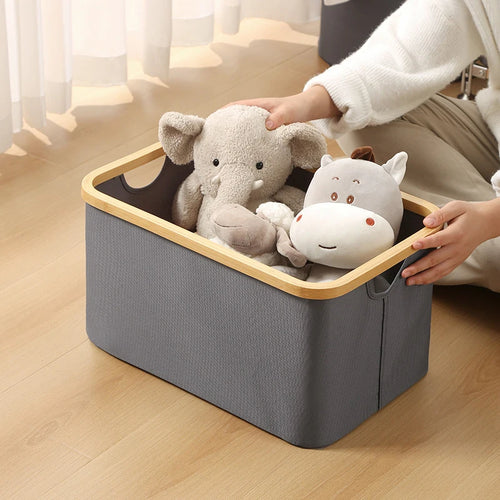 panier à linge pliable avec couvercle en tissu oxford - vue 3 sur 17