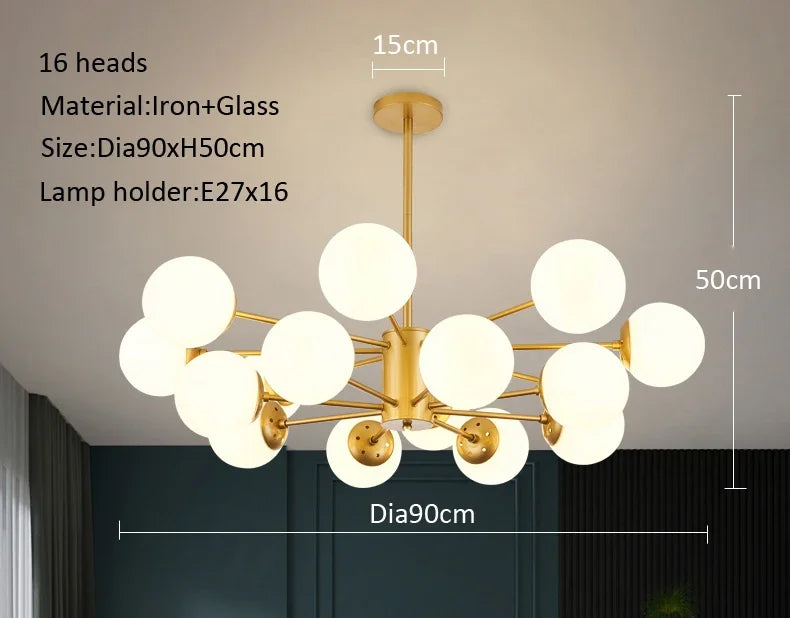 lustre moderne en verre pour intérieur lumineux - vue 11 sur 13