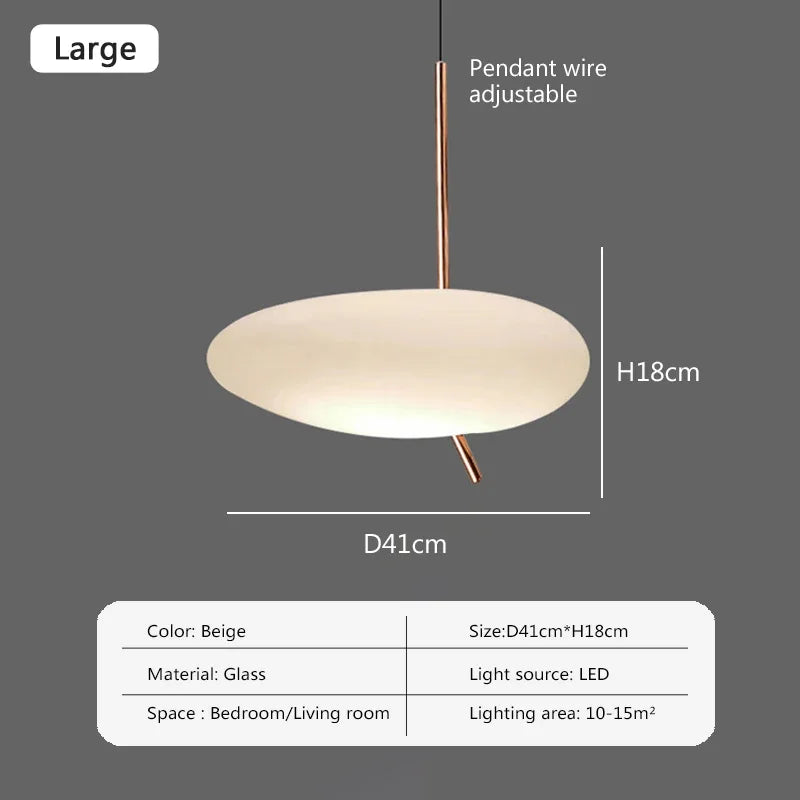 lampe led nordique suspendue avec interrupteur tactile et galets de verre - vue 8 sur 8
