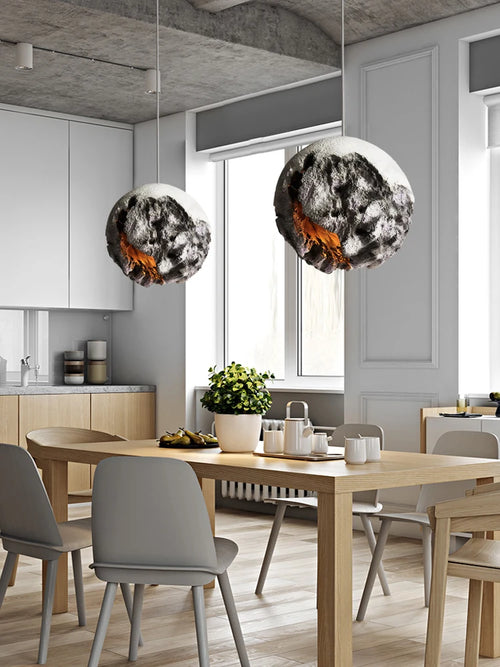 lustre moderne en forme de lune pour décoration intérieure - vue 3 sur 8