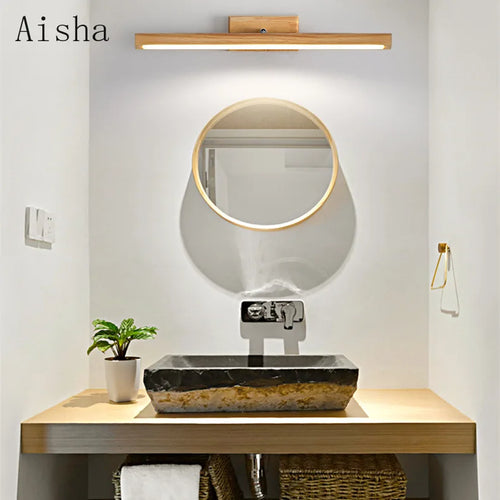 applique murale led nordique en bois pour éclairage créatif intérieur - vue 4 sur 8