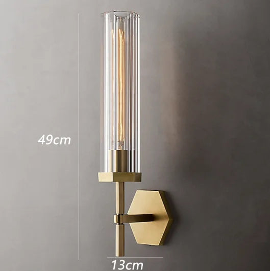 applique murale led de luxe américaine avec abat-jour en cristal et métal doré - vue 9 sur 11