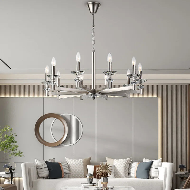 lustre en cristal style industriel européen rétro en fer - vue 3 sur 11