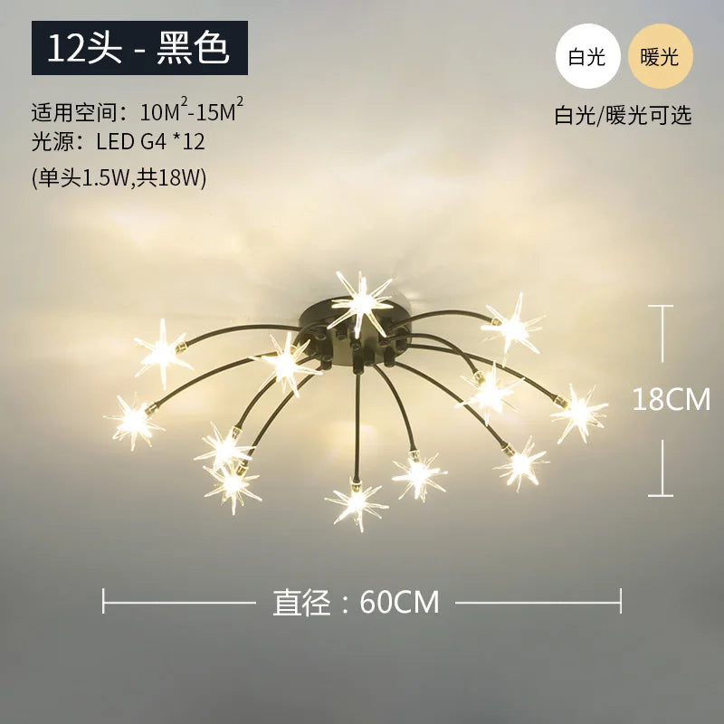 plafonnier étoile led pour éclairage intérieur moderne - vue 10 sur 18