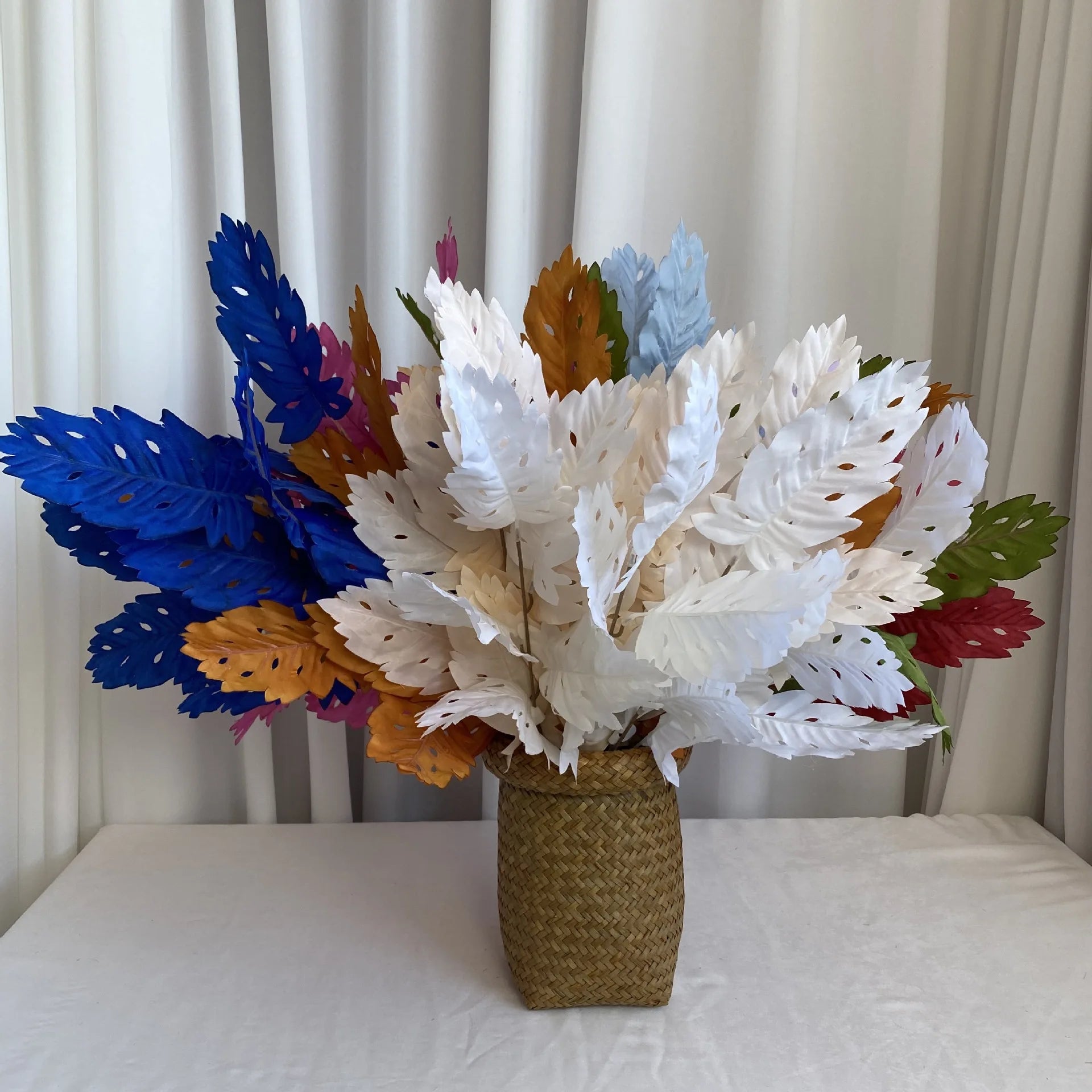 plantes artificielles feuilles de soie pour décoration florale - vue 4 sur 15